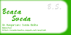 beata sveda business card